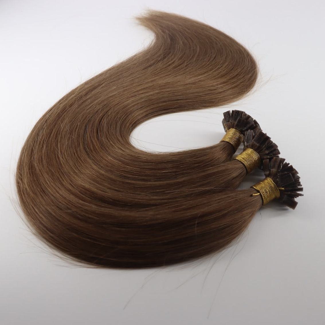 Flat-Tip Hair Extensions - Human Hair 100 Grams - Keratin Human Hair Extensions Dark Gold Chestnut Color-Customize to your preferences