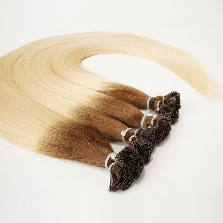 Flat-Tip Hair Extensions - Human Hair 100 Grams - Keratin Human Hair Extensions Ombre Color-Customize to your preferences