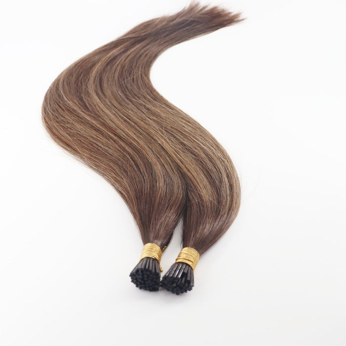 I-Tip Hair Extensions - Human Hair 100 Grams - Keratin Human Hair Extensions Brown Color