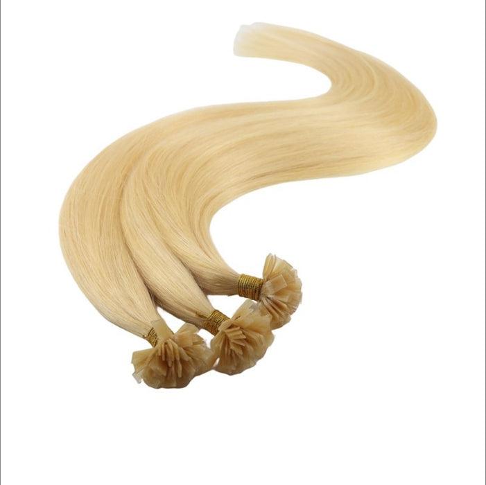 Flat-Tip Hair Extensions - Human Hair 100 Grams - Keratin Human Hair Extensions 613 Color-Customize to your preferences