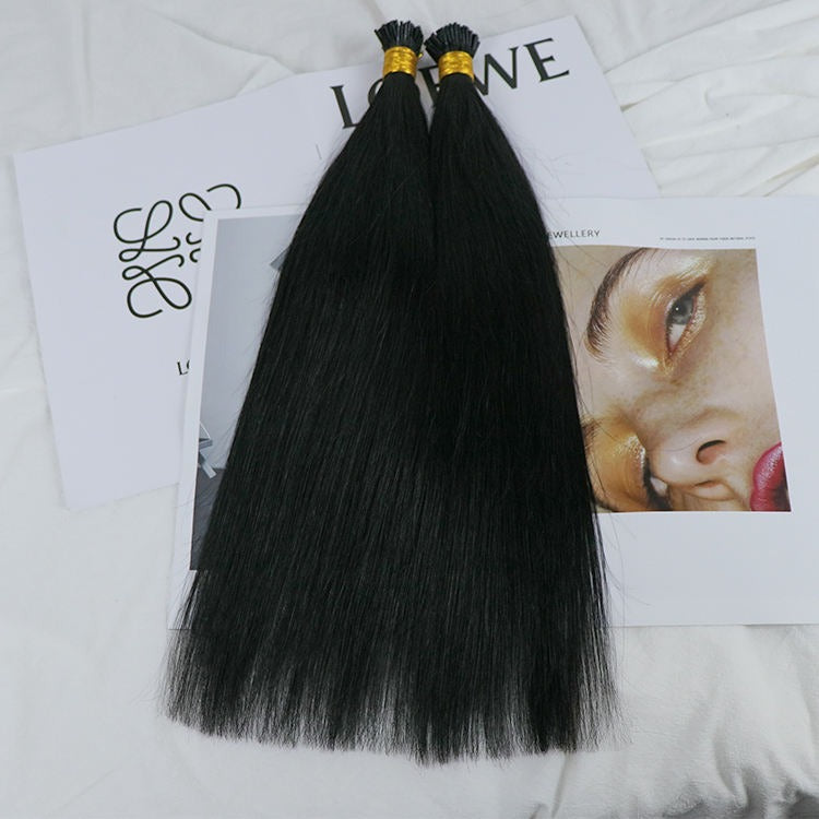 I-Tip Hair Extensions - Human Hair 100 Grams - Keratin Human Hair Extensions Black Color