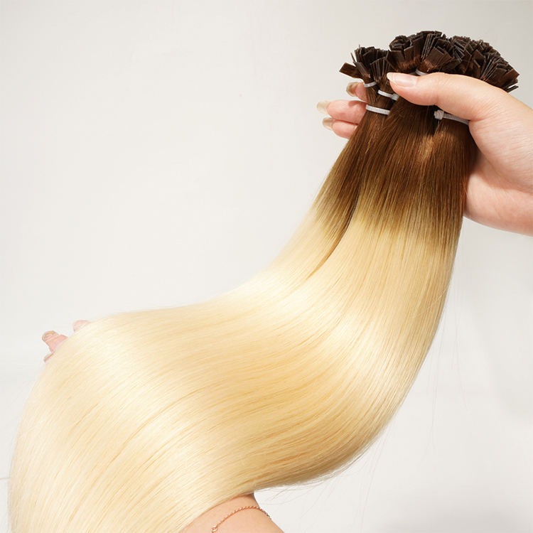 Flat-Tip Hair Extensions - Human Hair 100 Grams - Keratin Human Hair Extensions Ombre Color-Customize to your preferences