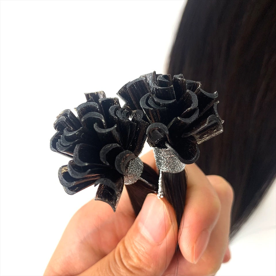 U-Tip Hair Extensions - Human Hair 100 Grams - Keratin Human Hair Extensions Black Color