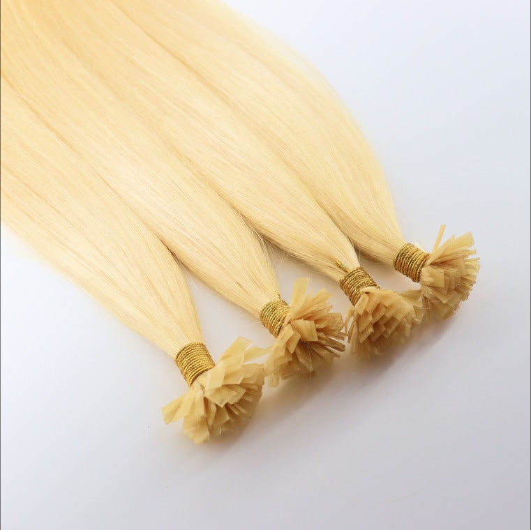 Flat-Tip Hair Extensions - Human Hair 100 Grams - Keratin Human Hair Extensions 613 Color-Customize to your preferences