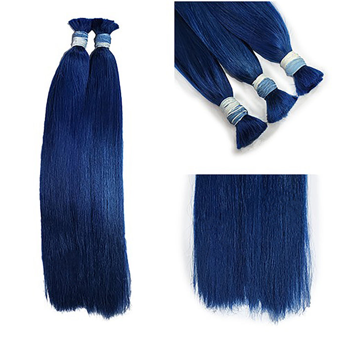 Premium Vietnamese Human Hair Bundles in Exquisite Dark Ocean Blue Color - Hair Buns 100grams- Silky, Shiny, and Incredibly Smooth Texture - Customize to your preferences