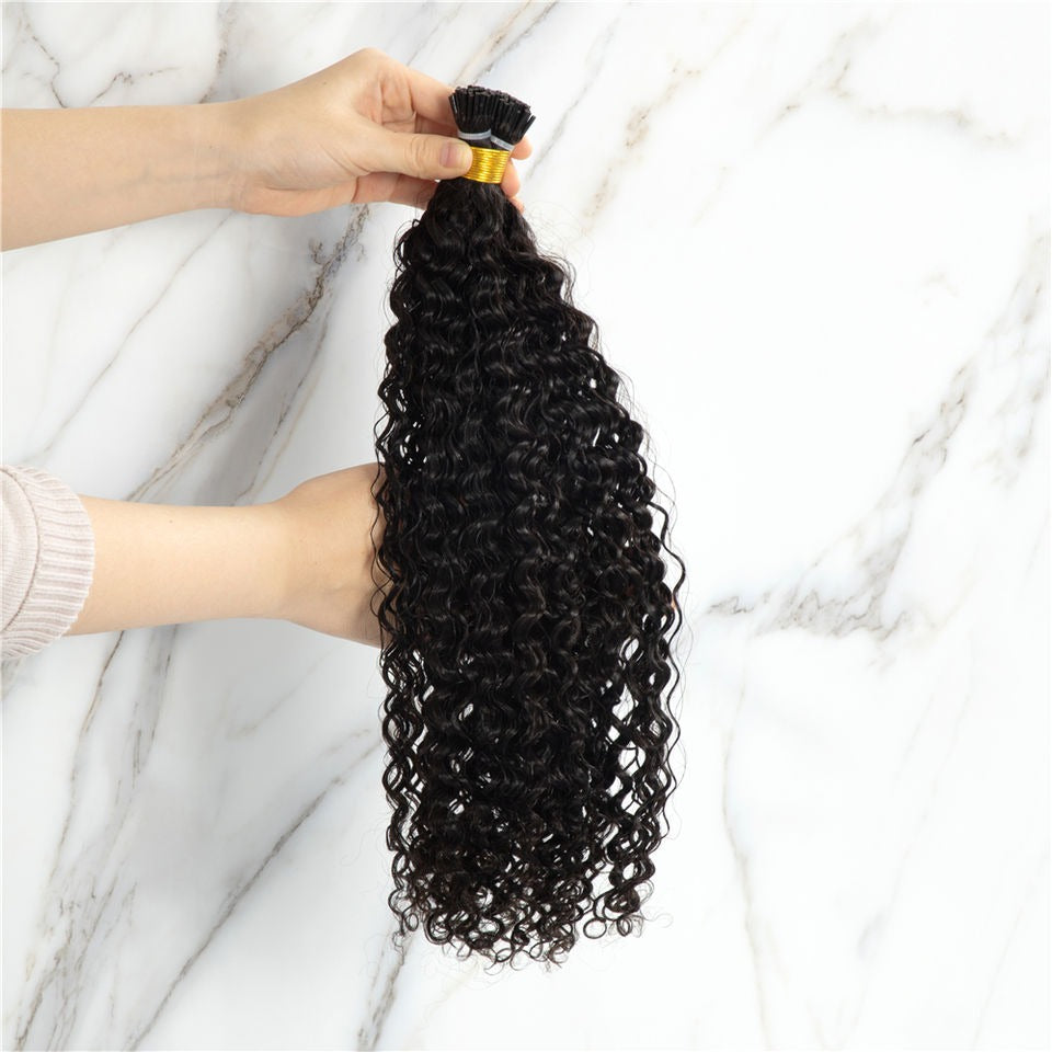 I-Tip Hair Extensions - Human Hair 100 Grams - Keratin Human Hair Extensions Black Color