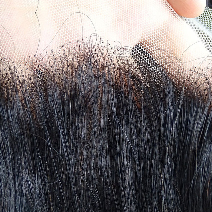 Frontal Human Hair Normal Lace Black Color - Virgin Hair Normal Lace-Customize to your preferences