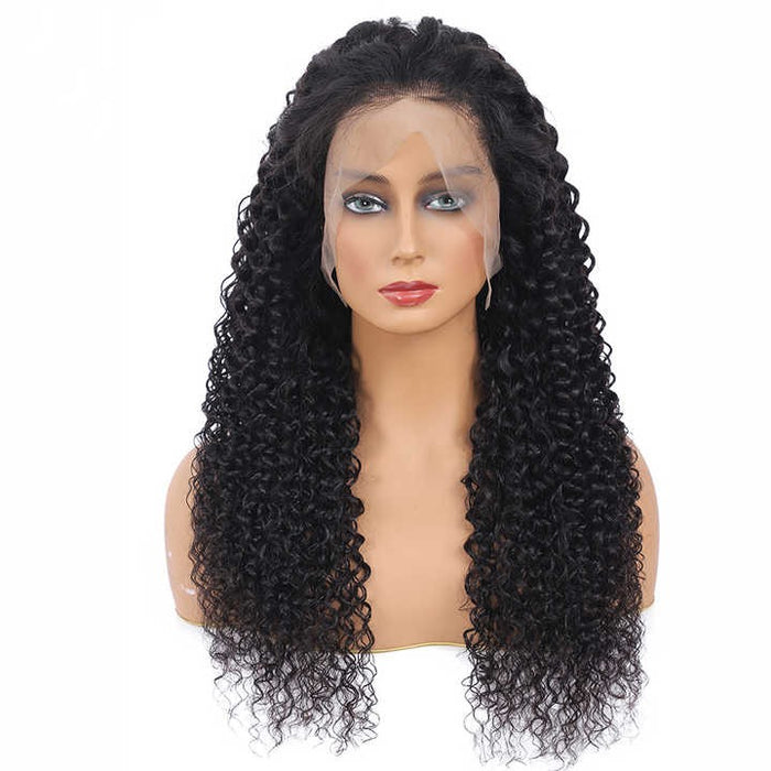 Wig Frontal Human Hair Normal Lace Black Color Large Cap Size - Virgin Hair Normal Lace Wig With Natural Hairline Black Color