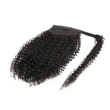 Pony Tail Hair Extensions- Vietnamese Human Hair Pony Tail Black Color Remy Hair/Virgin Hair, Bone straight, Wavy, Curly textures full lengths, full colors