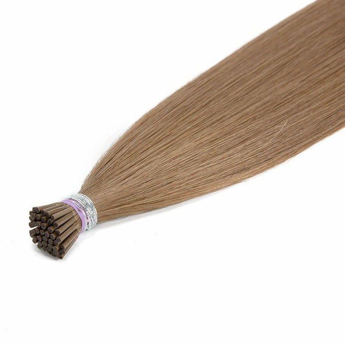 I-Tip Hair Extensions - Human Hair 100 Grams - Keratin Human Hair Extensions Gold Brown Color