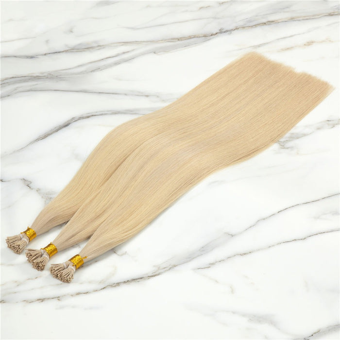 I-Tip Hair Extensions - Human Hair 100 Grams - Keratin Human Hair Extensions 613 Color