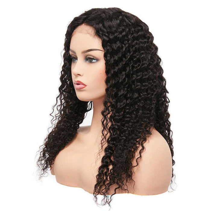 Wig Frontal Human Hair HD Lace Black Color Large Cap Size - Virgin Hair HD Lace Wig With Natural Hairline Black Color