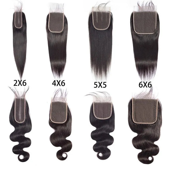 Closure Virgin Hair Normal Lace - Human Hair Normal Lace Black Color-Customize to your preferences