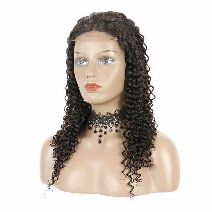 Wig Closure Remy Hair Normal Lace Medium Cap Size - Human Hair Normal Lace Wig With Natural Hairline Black Color