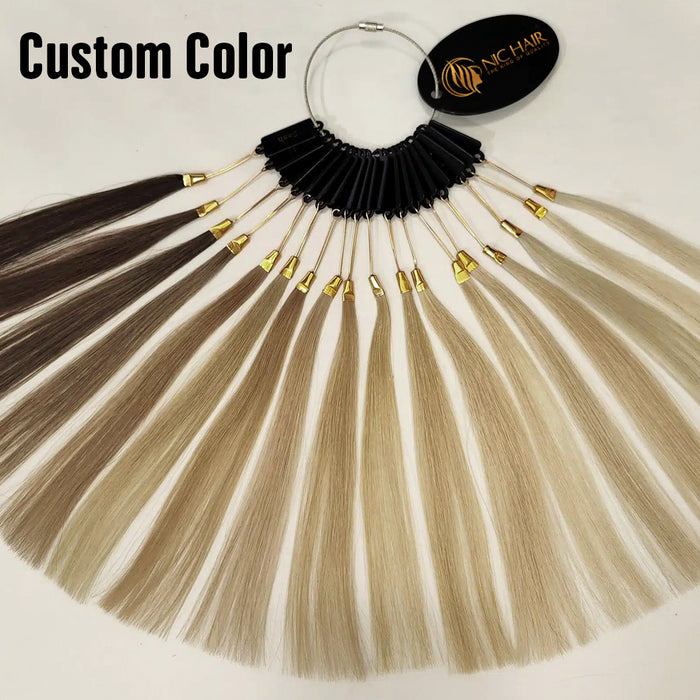 Flat-Tip Hair Extensions - Human Hair 100 Grams - Keratin Human Hair Extensions Dark Gold Chestnut Color-Customize to your preferences