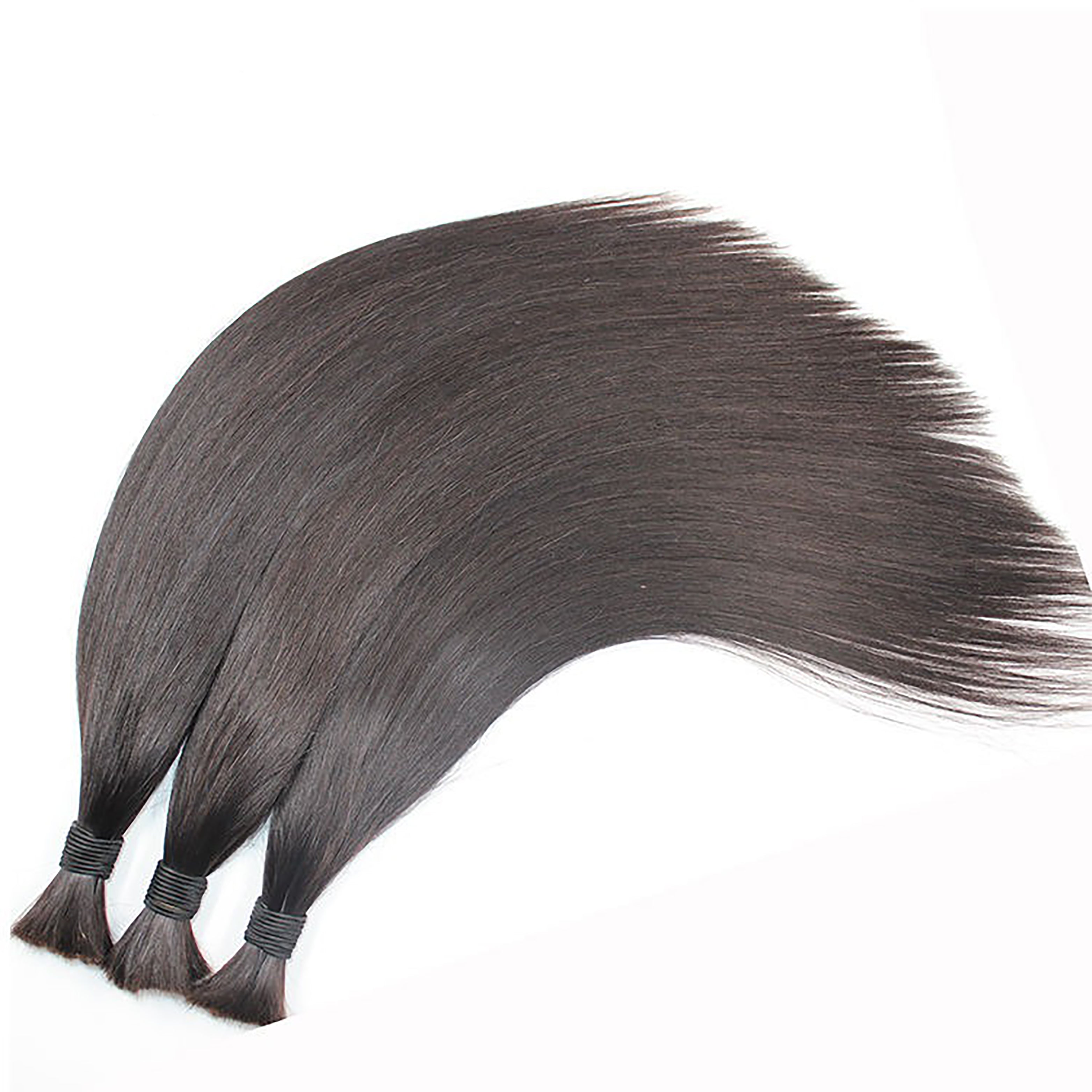 Bulk Brown Gray Hair -Vietnamese Human Hair 100 Grams per bundle - Brown Gray Color Bundles- Customize to your preferences