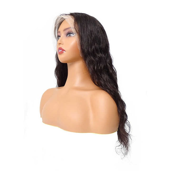 Wig Frontal Human Hair Normal Lace Black Color Small Cap Size - Remy Hair Normal Lace Wig With Natural Hairline Black Color