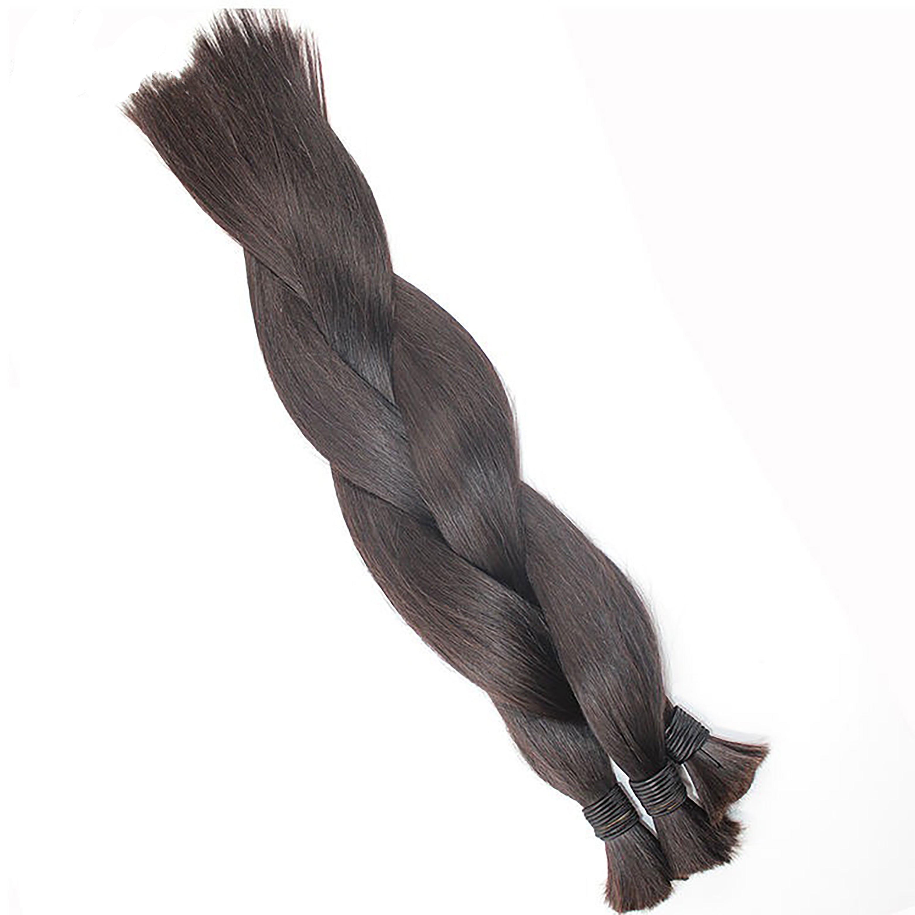 Bulk Brown Gray Hair -Vietnamese Human Hair 100 Grams per bundle - Brown Gray Color Bundles- Customize to your preferences