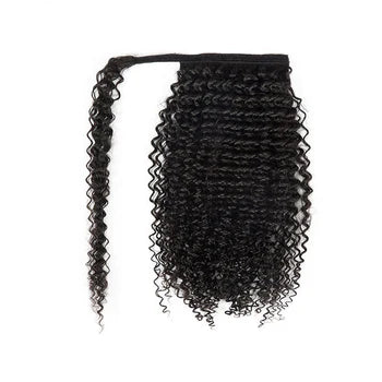 Pony Tail Hair Extensions- Vietnamese Human Hair Pony Tail Black Color Remy Hair/Virgin Hair, Bone straight, Wavy, Curly textures full lengths, full colors