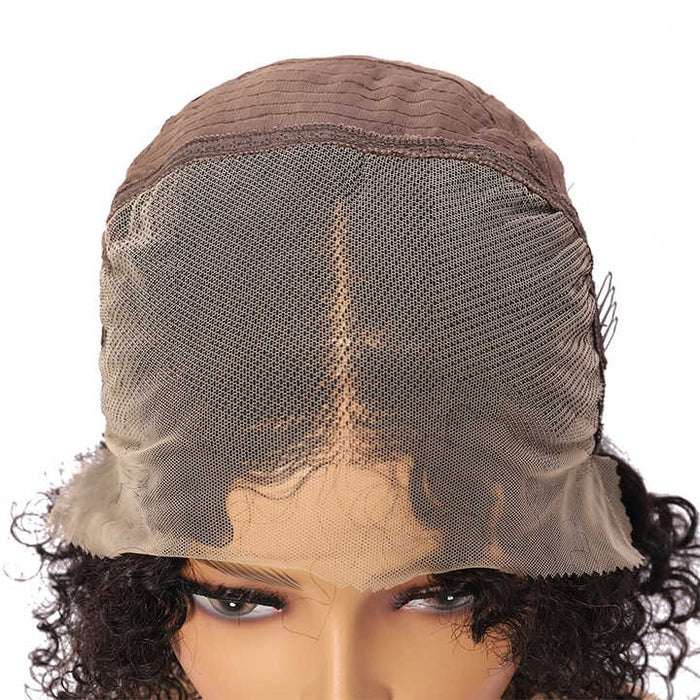 Wig Frontal Human Hair HD Lace Black Color Medium Cap Size - Remy Hair HD Lace Wig With Natural Hairline Black Color
