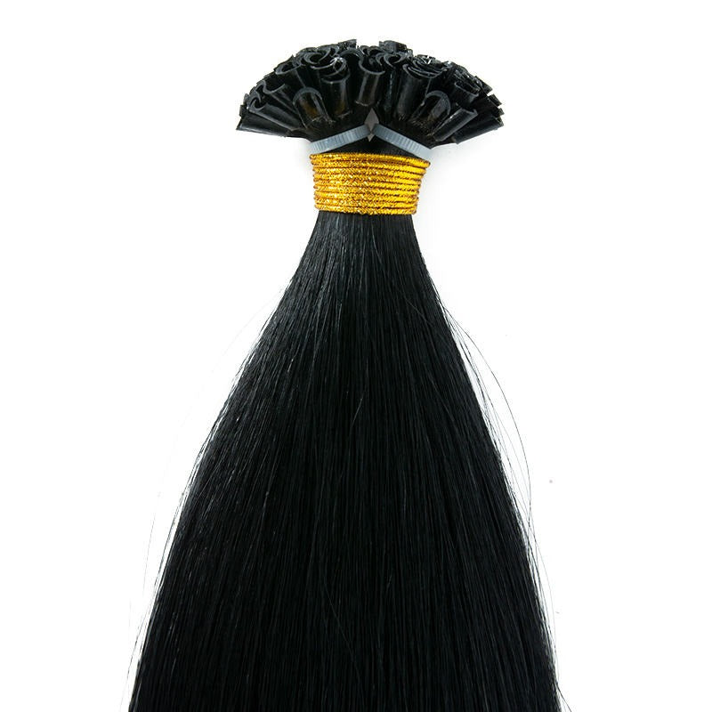U-Tip Hair Extensions - Human Hair 100 Grams - Keratin Human Hair Extensions Black Color
