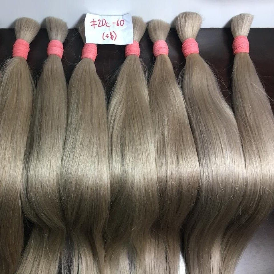 Bulk Gray Hair -Vietnamese Human Hair 100 Grams per bundle - Gray Color Bundles- Customize to your preferences