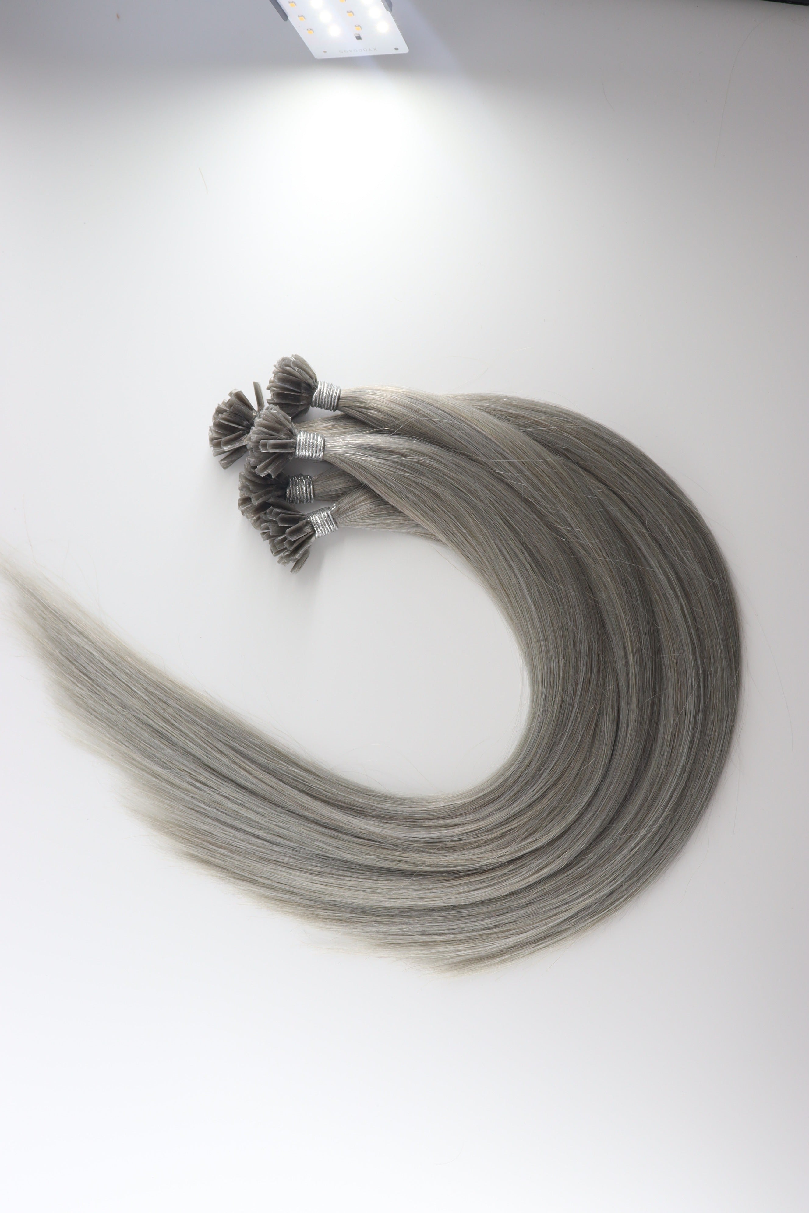 U-Tip Hair Extensions - Human Hair 100 Grams - Keratin Human Hair Extensions Gray Color
