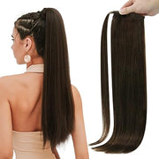 Pony Tail Hair Extensions- Vietnamese Human Hair Pony Tail Black Color Remy Hair/Virgin Hair, Bone straight, Wavy, Curly textures full lengths, full colors