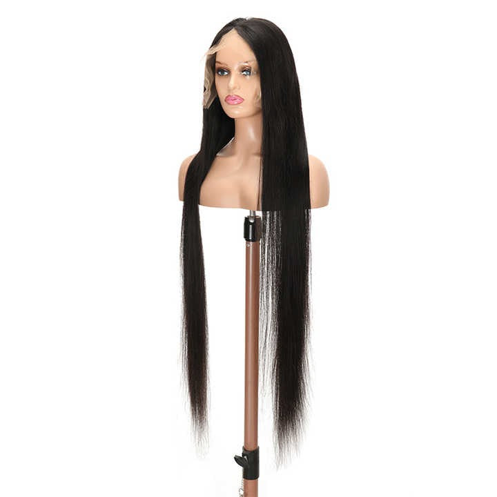 Wig Frontal Human Hair HD Lace Black Color Large Cap Size - Remy Hair HD Lace Wig With Natural Hairline Black Color