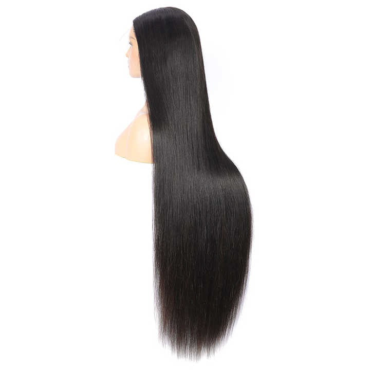 Wig Frontal Human Hair HD Lace Black Color Medium Cap Size - Virgin Hair HD Lace Wig With Natural Hairline Black Color