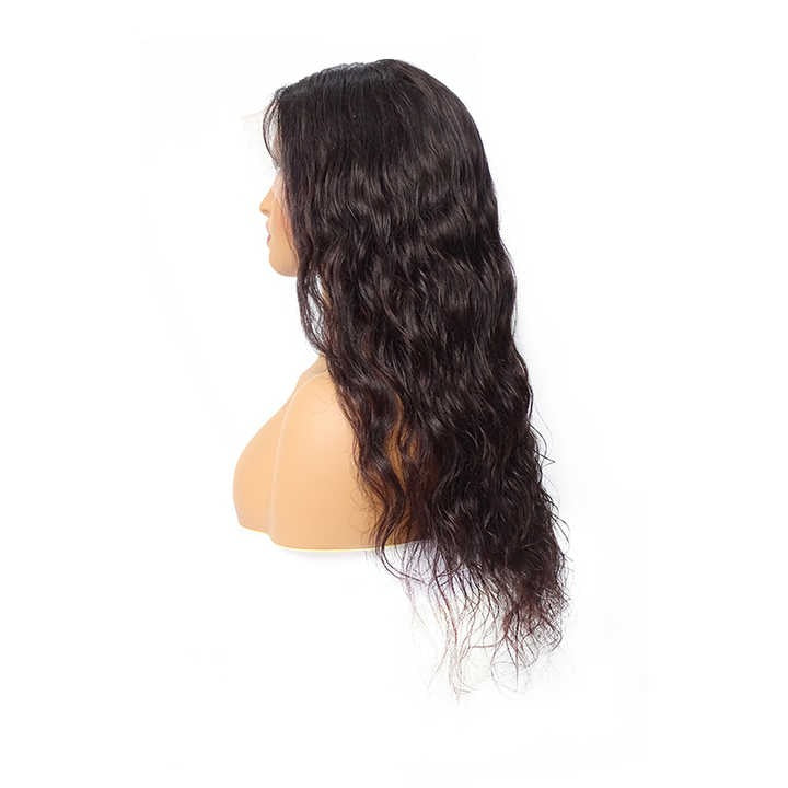 Wig Frontal Human Hair Normal Lace Black Color Small Cap Size - Remy Hair Normal Lace Wig With Natural Hairline Black Color