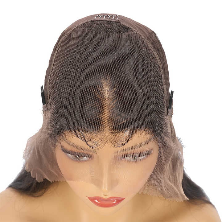 Wig Frontal Human Hair Normal Lace Black Color Medium Cap Size - Virgin Hair Normal Lace Wig With Natural Hairline Black Color