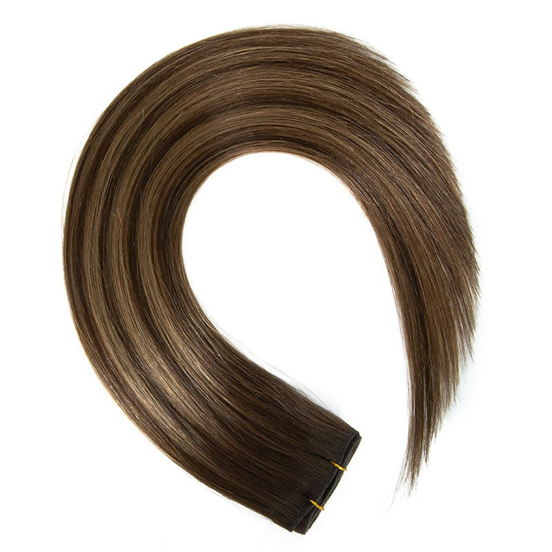 Weft Hair Extensions Human Hair Double Weft 100 Grams Sew in Piano Color Hair Extensions Silky Straight Vietnamese Hair Bundles Weave in Weft One Piece