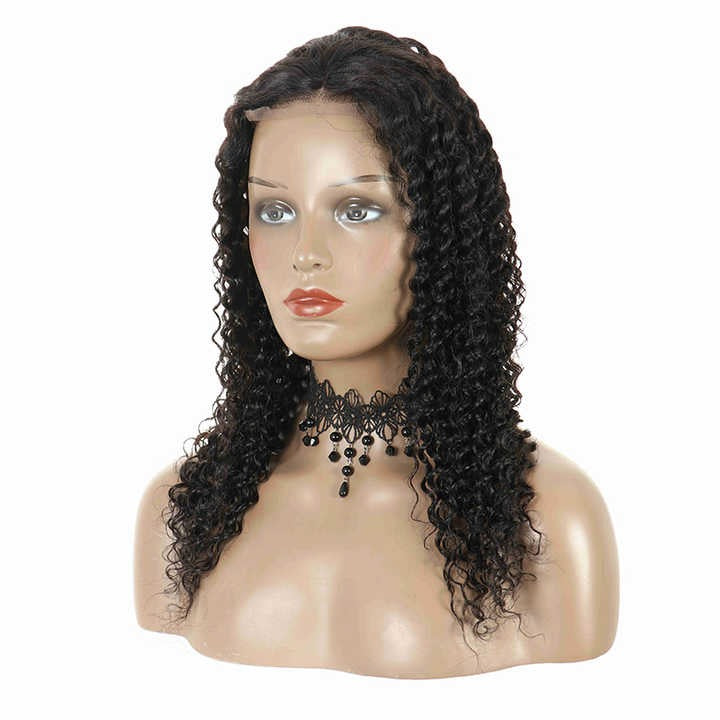 Wig Closure Remy Hair Normal Lace Medium Cap Size - Human Hair Normal Lace Wig With Natural Hairline Black Color