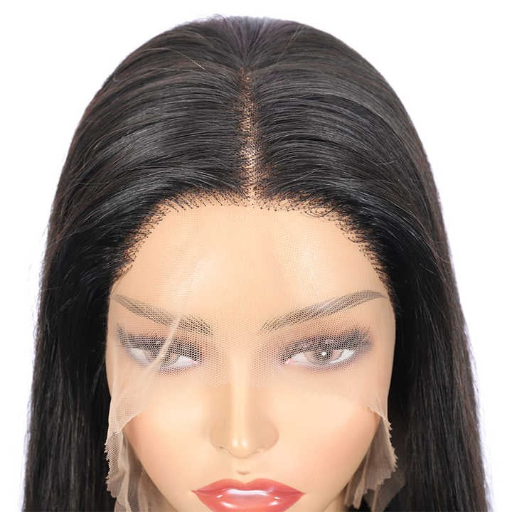 Wig Frontal Human Hair HD Lace Black Color Medium Cap Size - Virgin Hair HD Lace Wig With Natural Hairline Black Color