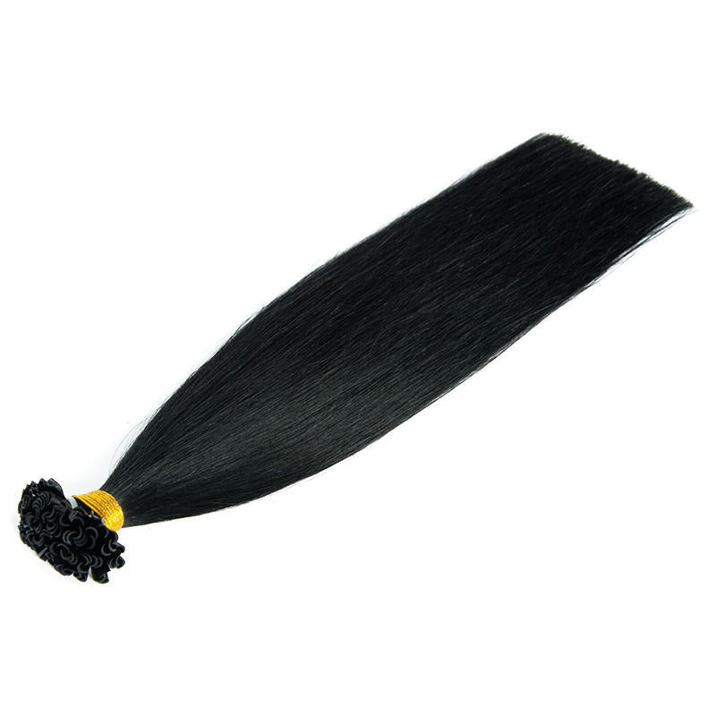 U-Tip Hair Extensions - Human Hair 100 Grams - Keratin Human Hair Extensions Black Color