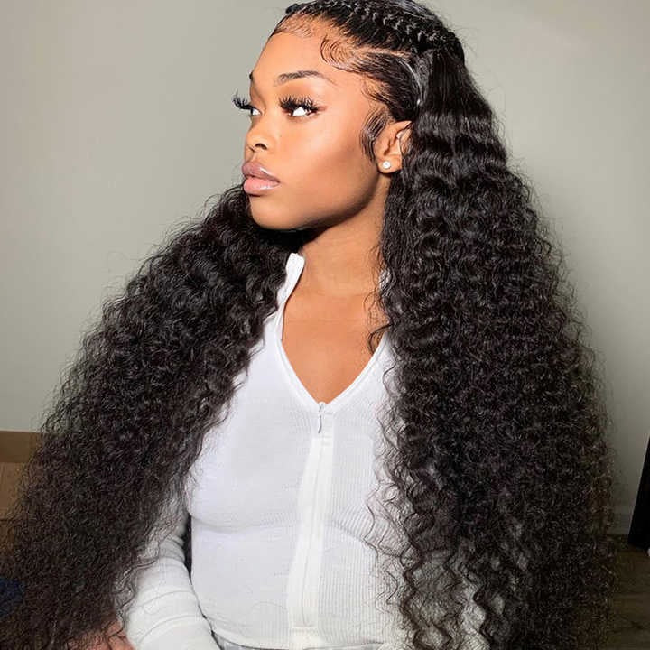 Wig Frontal Human Hair Normal Lace Black Color Large Cap Size - Virgin Hair Normal Lace Wig With Natural Hairline Black Color