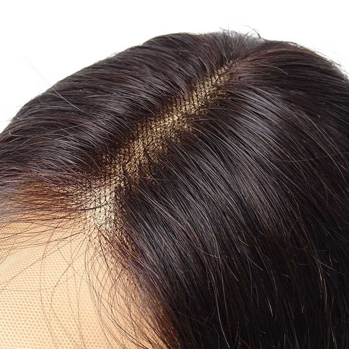 Wig Frontal Human Hair Normal Lace Black Color Small Cap Size - Remy Hair Normal Lace Wig With Natural Hairline Black Color
