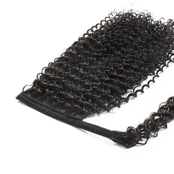 Pony Tail Hair Extensions- Vietnamese Human Hair Pony Tail Black Color Remy Hair/Virgin Hair, Bone straight, Wavy, Curly textures full lengths, full colors