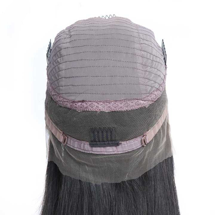 Wig Hair 360 Lace - Vietnamese Virgin Human Hair Wig Black Color Natural Hairline Full Lace