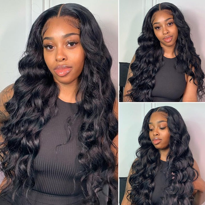 Wig Hair 360 Lace - Vietnamese Virgin Human Hair Wig Black Color Natural Hairline Full Lace