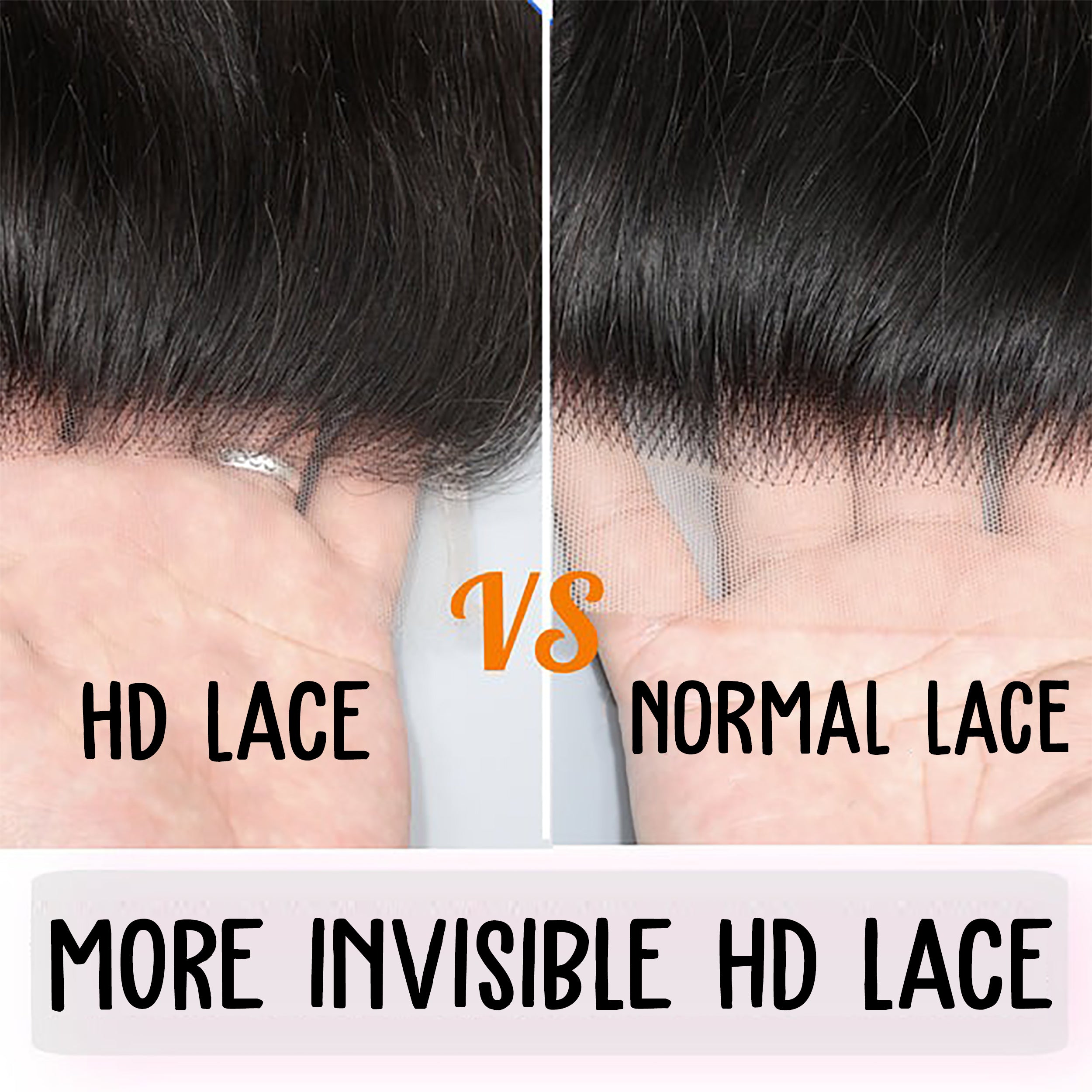 Wig Closure Remy Hair HD Lace Medium Size - Human Hair HD Lace Wig With Natural Hairline Black Color-Yaki Kinky Straight