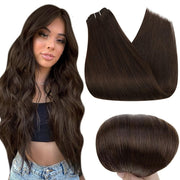 Weft Hair Extensions Human Hair Double Weft 100 Grams Sew in Brown Hair Extensions Silky Straight Vietnamese Hair Bundles Weave in Weft One Piece